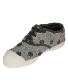 Tennis basses Flaneldots lacets velours gris/anthracite