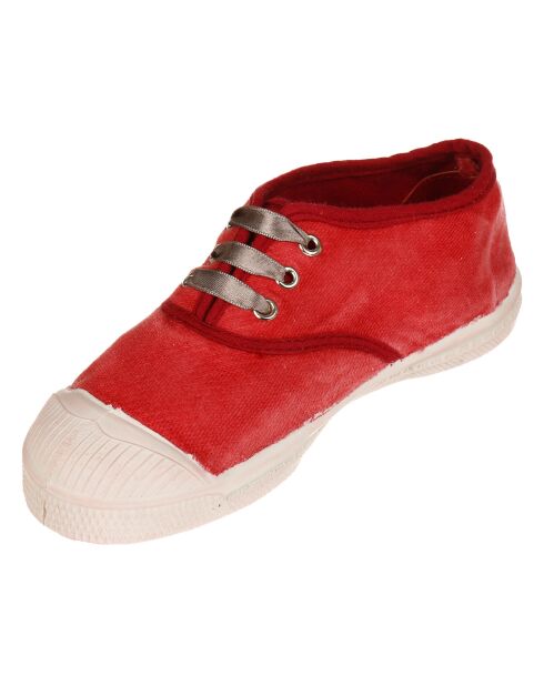 Vintage fluwelen tennisschoenen roze veters