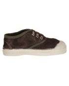 Tennis basses en Velours Vintage lacets taupe