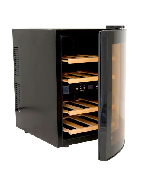 Dual Zone Weinkühler für 12 Flaschen schwarz/holz - 34,5x51x54 cm