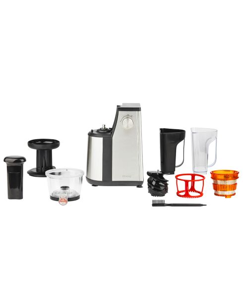 Geräuschloser Saftpresse GSX12 Edelstahl/schwarz/transparent - 400W