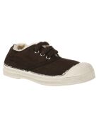 Tennis basses Fourrées lacets marron