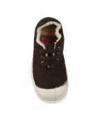 Tennis basses Fourrées lacets marron