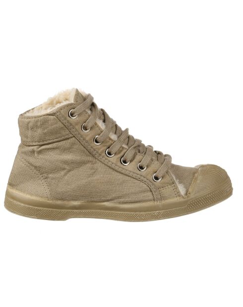 Tennis montantes Mid Fourrées lacets beiges