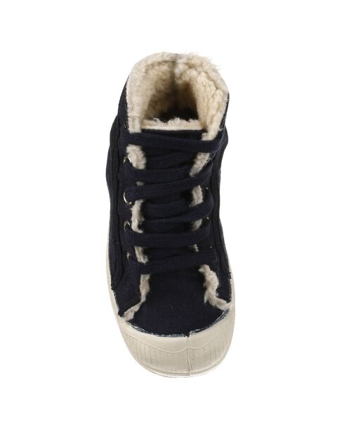 Tennis montantes Mid Fourrées lacets marine