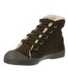 Tennis montantes Mid Fourrées lacets kaki