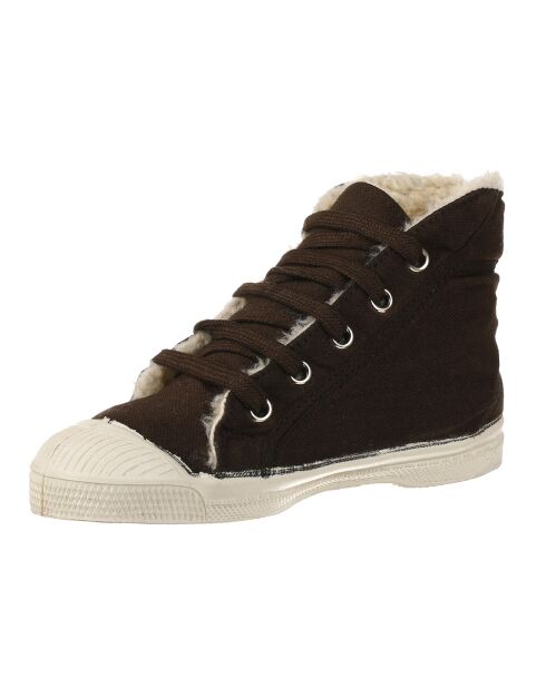 Tennis montantes Mid Fourrées lacets marron