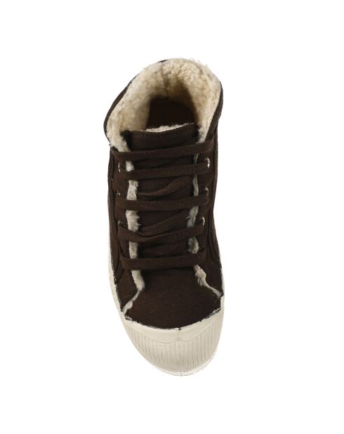 Tennis montantes Mid Fourrées lacets marron