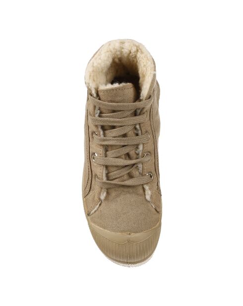 Tennis montantes Mid Fourrées lacets beiges