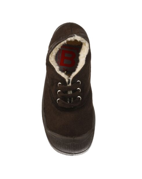 Tennis montantes Mid Fourrées lacets marron