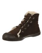 Tennis montantes Mid Fourrées lacets marron