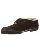 Tennis basses Fourrées lacets marron