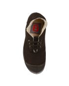 Tennis basses Fourrées lacets marron