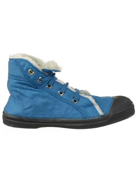 Tennis montantes Mid Fourrées lacets turquoise