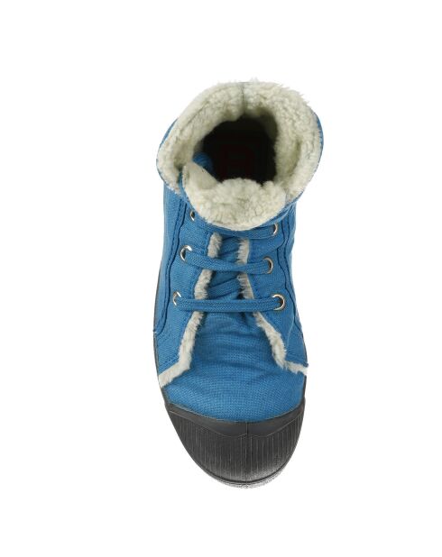 Tennis montantes Mid Fourrées lacets turquoise