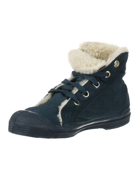 Tennis montantes Mid Fourrées lacets turquoise foncé
