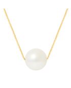 Collier Diane Or Jaune Perle d'Eau Douce blanches