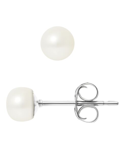 Boucles d'oreilles Emma Argent Perles d'Eau Douce blanches
