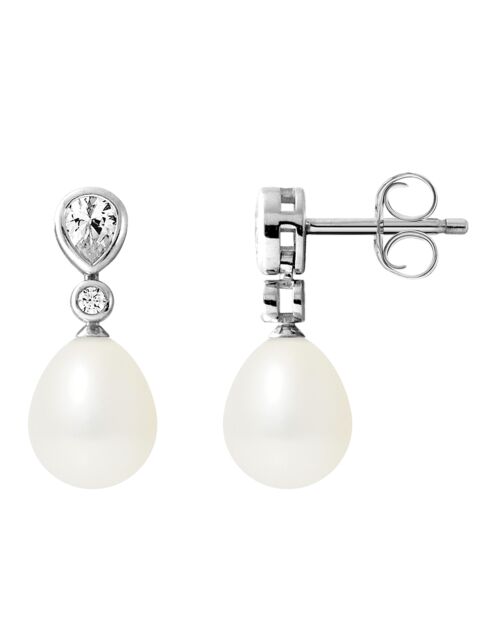 Boucles d'oreilles Mila Argent Perles d'Eau Douce blanches