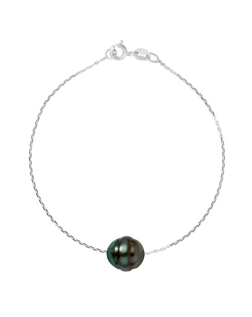 Bracelet Heloise Argent Perle de Tahiti noire