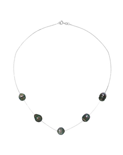 Collier Olivia Argent Perles de Tahiti noires