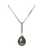 Collier Joaillerie Argent Perle de Tahiti noire