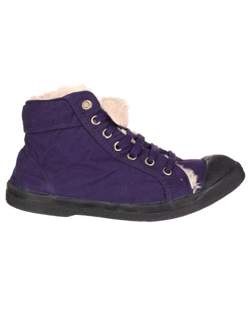 Tennis montantes Mid Fourrées lacets violet foncé/marine