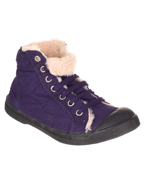Tennis montantes Mid Fourrées lacets violet foncé/marine