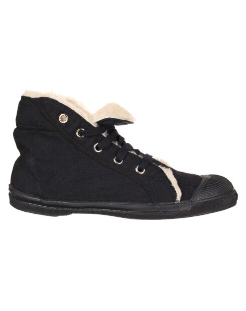 Tennis montantes Mid Fourrées lacets marine