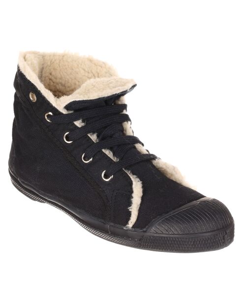 Tennis montantes Mid Fourrées lacets marine