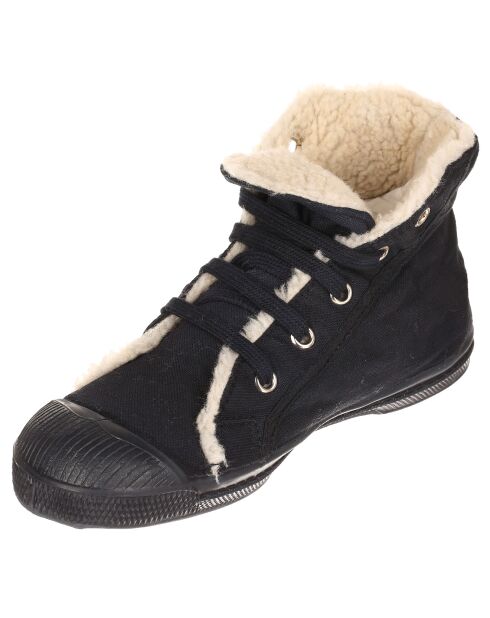 Tennis montantes Mid Fourrées lacets marine