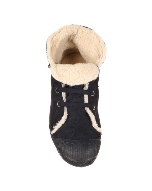 Tennis montantes Mid Fourrées lacets marine