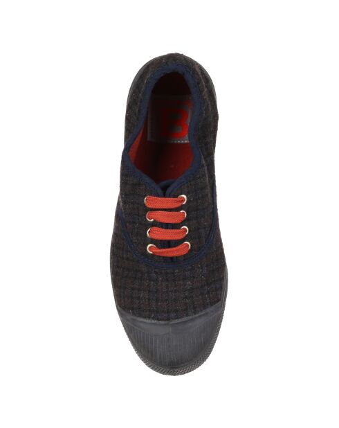 Tennis basses Katherine lacets marine/brique