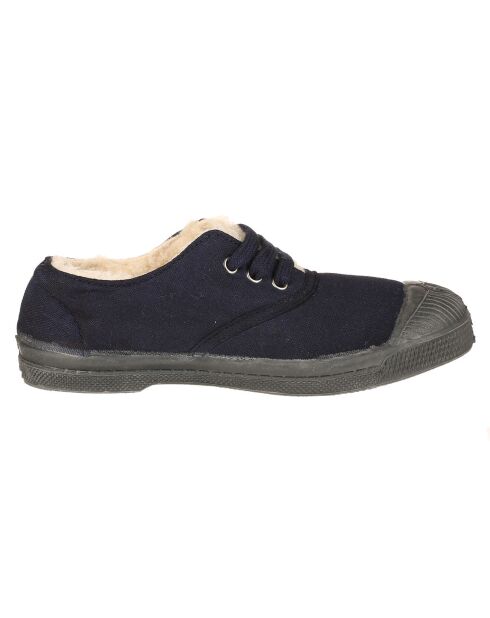 Tennis basses Lacet Fourrées lacets marine