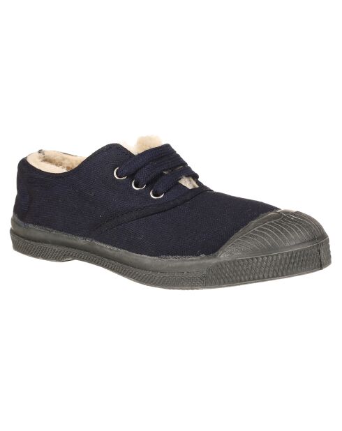 Tennis basses Lacet Fourrées lacets marine