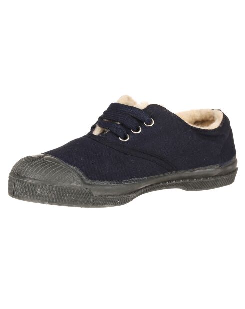 Tennis basses Lacet Fourrées lacets marine