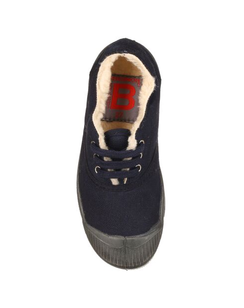 Tennis basses Lacet Fourrées lacets marine