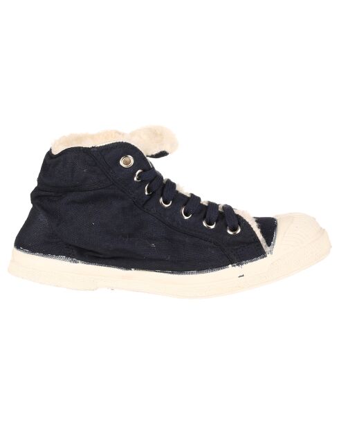 Tennis montantes Mid Fourrées lacets marine
