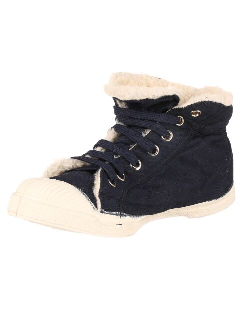 Tennis montantes Mid Fourrées lacets marine