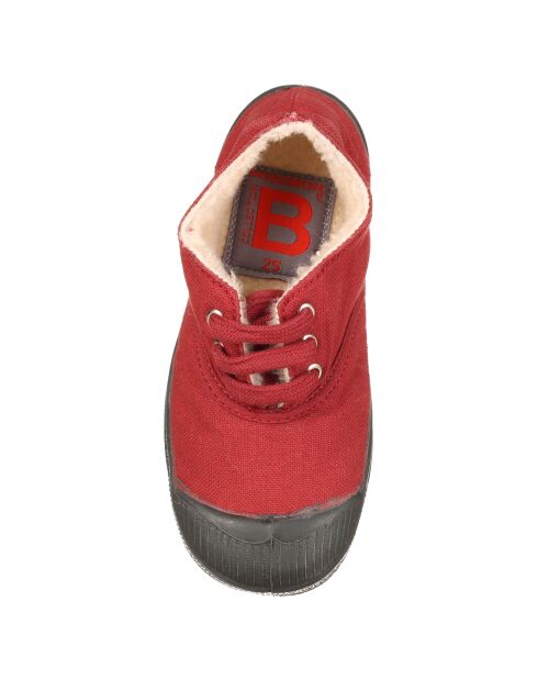 Tennis basses Fourrées lacets bourgogne