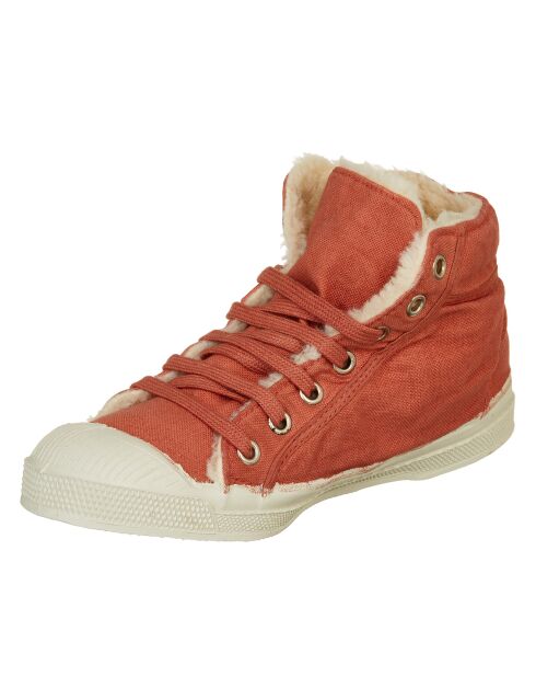 Tennis montantes Mid Fourrées lacets vieux rose