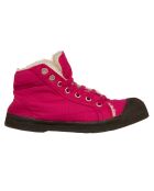 Tennis montantes Mid Fourrées lacets rose/marron