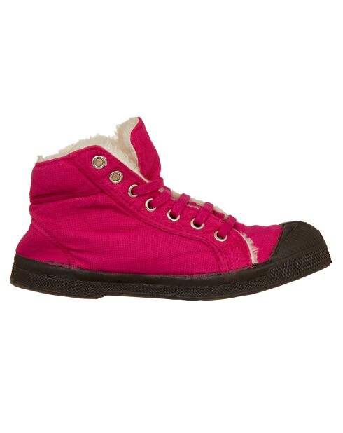 Tennis montantes Mid Fourrées lacets rose/marron