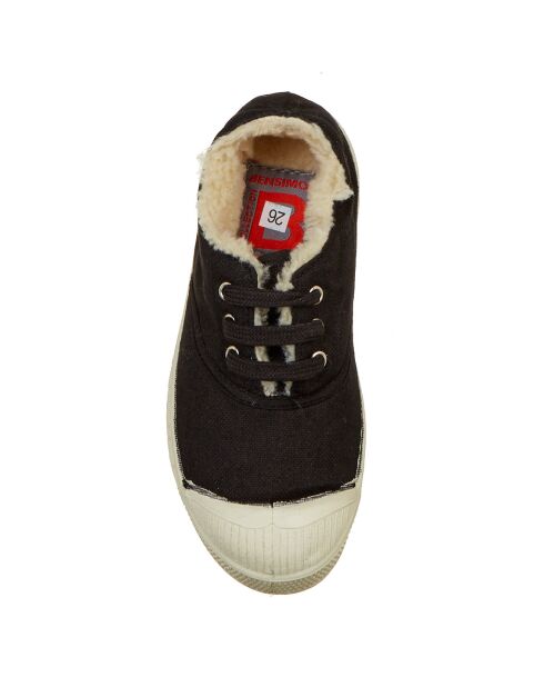 Tennis basses Lacet Fourrées ébène