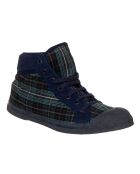 Tennis montantes Mid Tartan lacets bleues