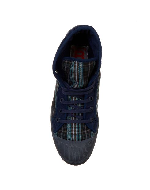 Tennis montantes Mid Tartan lacets bleues