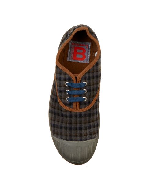 Tennisbasgitaar Plaid grijze veters