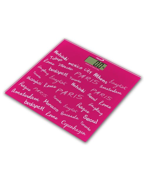 Pèse personne rose - 30x30x1.6 cm
