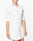 Chemise imprimée points blanche