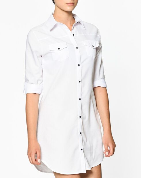 Chemise imprimée points blanche
